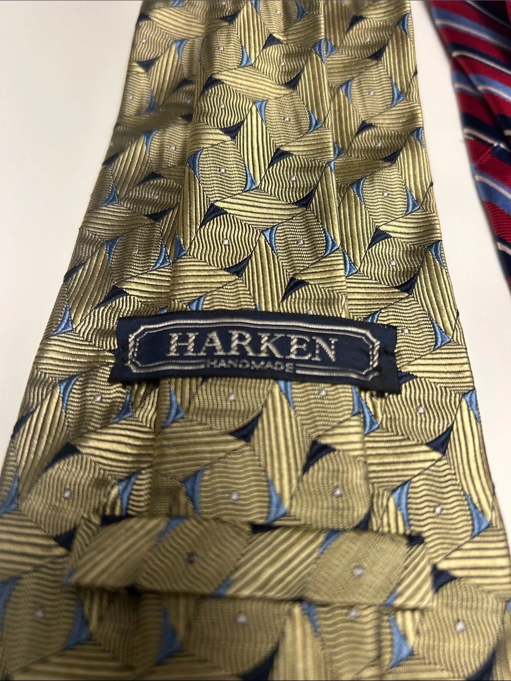 Men’s Necktie Bundle Lot of 3 - Chaps & Harken 100% Silk Geometric / Striped